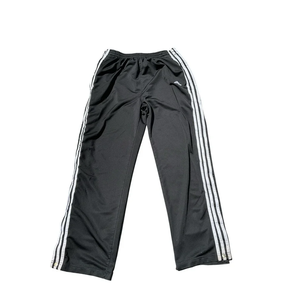 Vintage Adidas Break Away Snap Pants‎ Medium Black Basketball Straight Leg